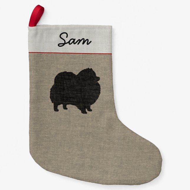 Petite Chaussette De Noël Amant noir d'angliche de silhouette de chien de (Devant)