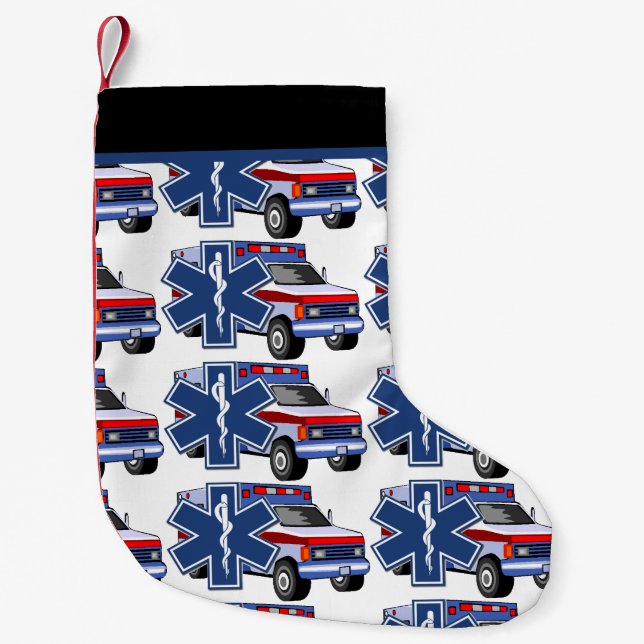 Petite Chaussette De Noël Ambulance de l'infirmier SME d'EMT (Devant)