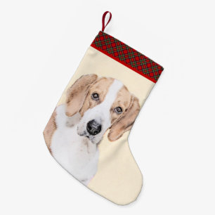 Petite Chaussette De Noël American Foxhound Paining - Cute Original Dog Art