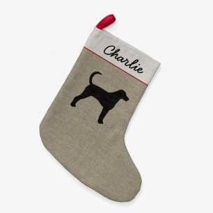 Petite Chaussette De Noël American Foxhound Silhouette Chien vacances Custom