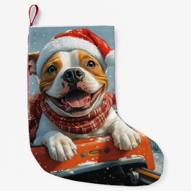 Petite Chaussette De Noël American Staffordshire Chien Noël (Devant)