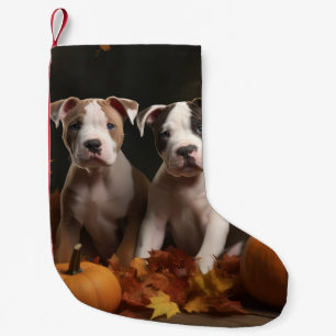 Petite Chaussette De Noël American Staffordshire Puppy Automne Délice