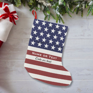 Petite Chaussette De Noël American USA Flag Patriotic July 4th Custom