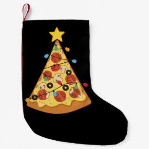 Petite Chaussette De Noël Amoureux de pizza de Noël Repas de fêtes Nuit de N