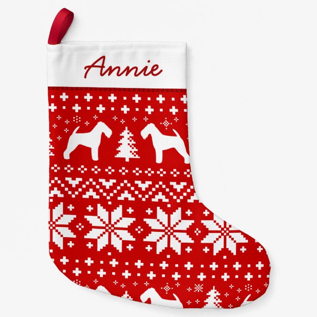 Petite Chaussette De Noël Amoureux des chiens nordique de motif de (Devant)