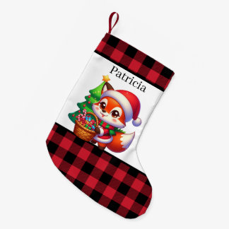 Petite Chaussette De Noël Amoureux du renard mignon ajoutez du texte 