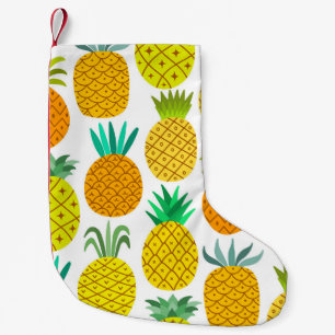 Petite Chaussette De Noël Ananas Isolé : Motif Vintage sans joint.