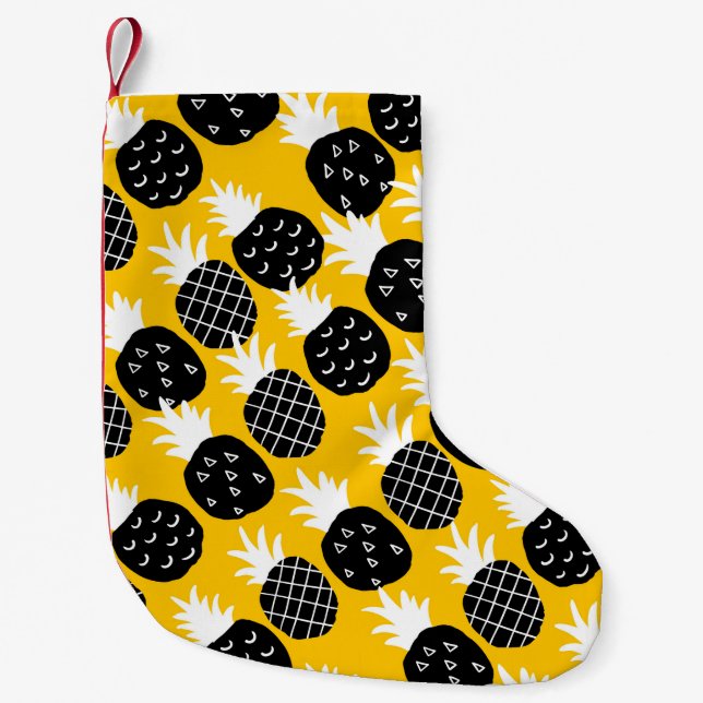 Petite Chaussette De Noël Ananas noir (Devant)