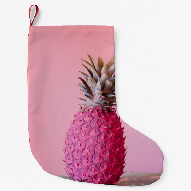 PETITE CHAUSSETTE DE NOËL ANANAS ROSE (Devant)