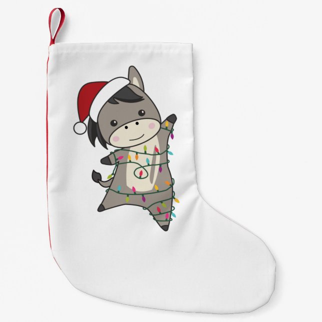 Petite Chaussette De Noël Âne de Noël ânes d'hiver Animaux d'hiver Fente adu (Devant)