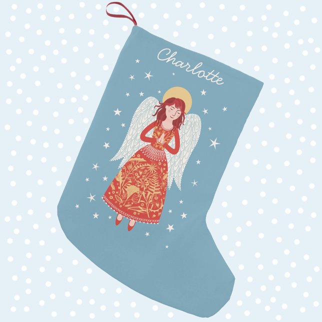 Petite Chaussette De Noël Angel personnalisé (Créateur téléchargé)