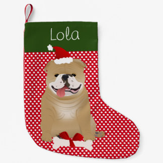 Petite Chaussette De Noël Anglais Bulldog Buff couleur personnalisée