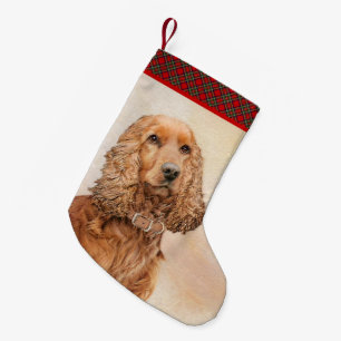 Petite Chaussette De Noël Anglais Cocker Peinture Espagnole - Art Chien orig