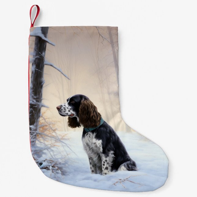 Petite Chaussette De Noël Anglais Springer Spaniel Laissez-le neiger Noël (Devant)