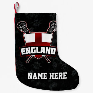 Petite Chaussette De Noël Angleterre Anglais Lacrosse Drapeau de Noël Stocke