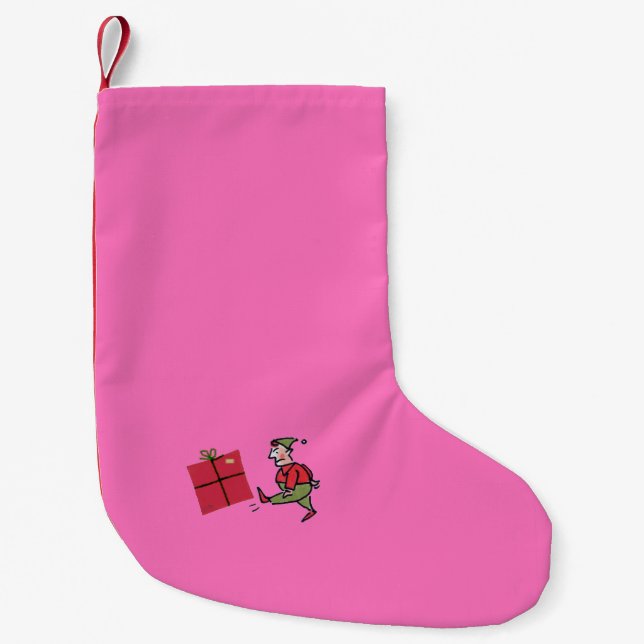 Petite Chaussette De Noël Angry Elf Noël bas petit (Devant)