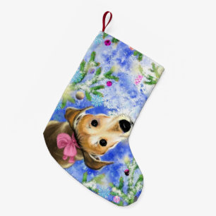 Petite Chaussette De Noël Animaux de Noël Stocker avec Petit Chiot