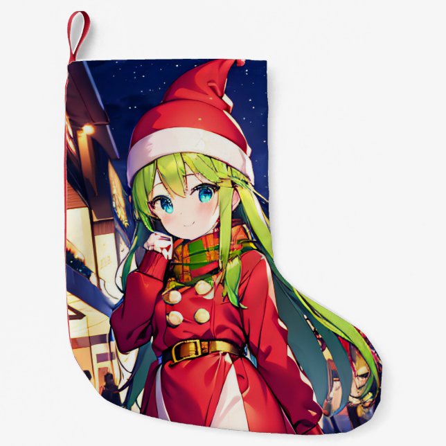 Petite Chaussette De Noël Anime Holiday Girl Christmas Stocking (Devant)