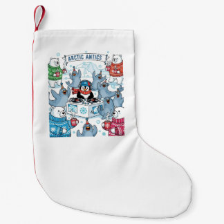 Petite Chaussette De Noël Antique arctique Stocking de Noël | DJ Cute Pengui