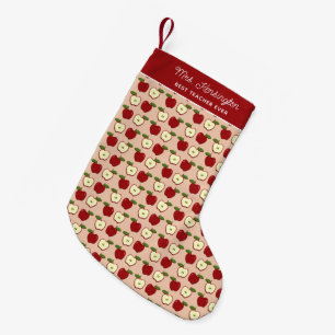 Petite Chaussette De Noël Appréciation de l'enseignant Motif Red Apple