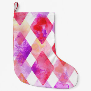 Petite Chaussette De Noël Aquarelle Abstraite : Peint À La Main Sans Couleur