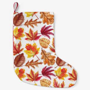 Petite Chaussette De Noël Aquarelle botanique d'automne, composition transpa