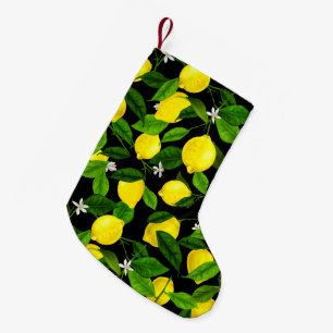 Petite Chaussette De Noël Aquarelle Citron 2