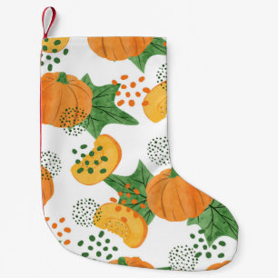 Petite Chaussette De Noël Aquarelle Citrouille Végétal : Orange sans fil