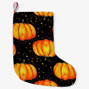 Petite Chaussette De Noël Aquarelle citrouilles d'automne, impression Hallow