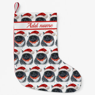 Petite Chaussette De Noël Aquarelle de chat noir et blanc Noël du Père Noël