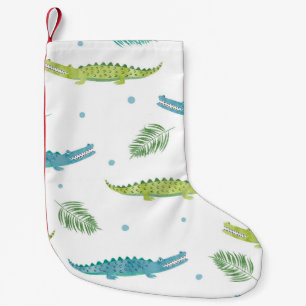 Petite Chaussette De Noël Aquarelle de crocodile : Motif Vintage d'alligator
