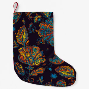 Petite Chaussette De Noël Aquarelle de Paisley : tuile à motif floral