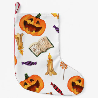 Petite Chaussette De Noël Aquarelle d'Halloween : Motif saisonnier