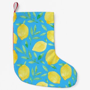 Petite Chaussette De Noël Aquarelle Esquisse Citrons Conception transparente
