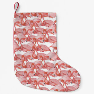 Petite Chaussette De Noël Aquarelle Flamant rose : petit Motif sans couture