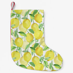 Petite Chaussette De Noël Aquarelle juteuse : peinture citron vibrante