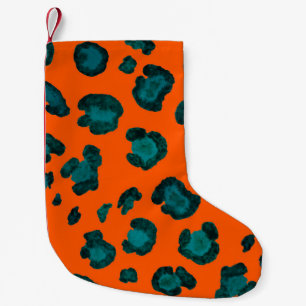 Petite Chaussette De Noël Aquarelle motif sans couture avec peau de léopard.