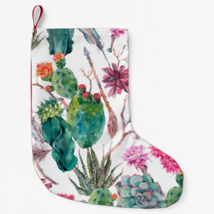 Petite Chaussette De Noël Aquarelle naturelle vintage exotique motif transpa