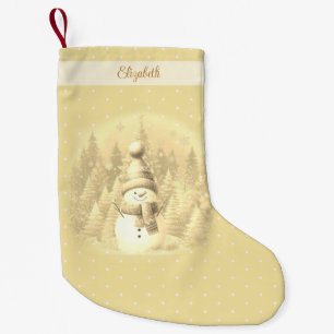 Petite Chaussette De Noël Aquarelle or Joyeux Noël Showman Décor