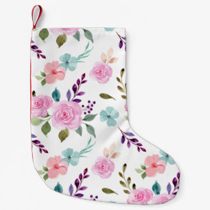 Petite Chaussette De Noël Aquarelle rose