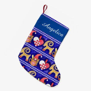 Petite Chaussette De Noël Aquarelle suédoise blanche et rouge bleue de Noë