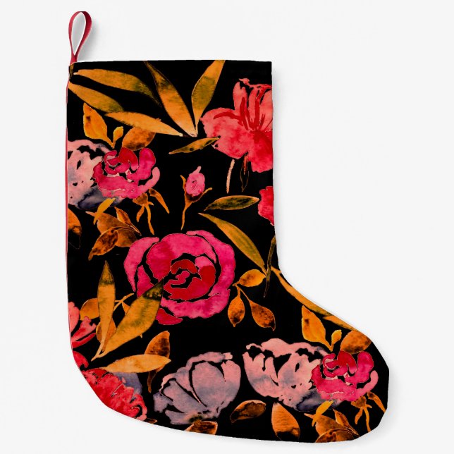 Petite Chaussette De Noël Aquarelle transparente motif avec simple dessiné à (Devant)
