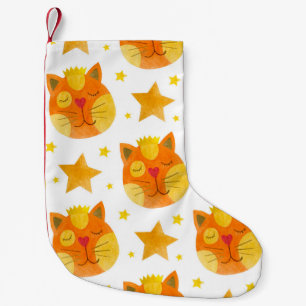 Petite Chaussette De Noël Aquarelle transparente motif des visages et des ét