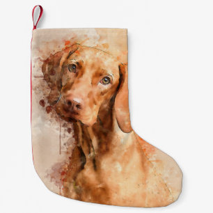 Petite Chaussette De Noël Aquarelle Vizsla
