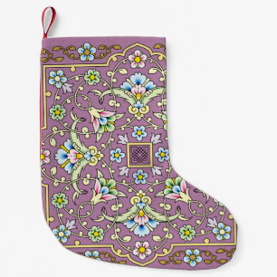 Petite Chaussette De Noël Arabic Floral Frame. Traditional Islamic Design. M