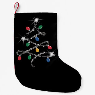 Petite Chaussette De Noël Arbre de lumière de Noël Rhinestone Mega Bling