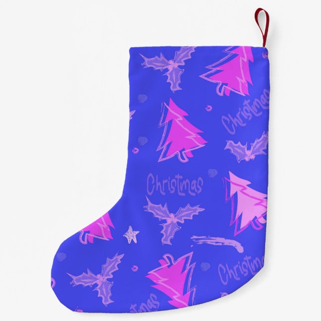 Petite Chaussette De Noël Arbre de Noël à motif Stoking Sock double face (Dos)