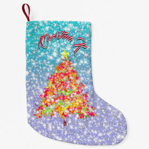Petite Chaussette De Noël Arbre de Noël avec des étincelles Snowflakes