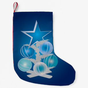 Petite Chaussette De Noël Arbre de Noël bleu