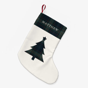 Petite Chaussette De Noël Arbre de Noël bleu et vert de la marine